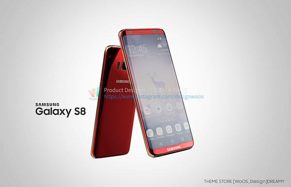 diseño samsung galaxy s8 rojo