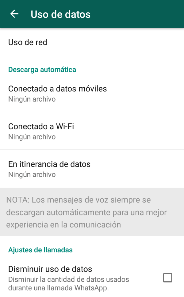 Trucos WhatsApp - Evitar descarga automática de archivos