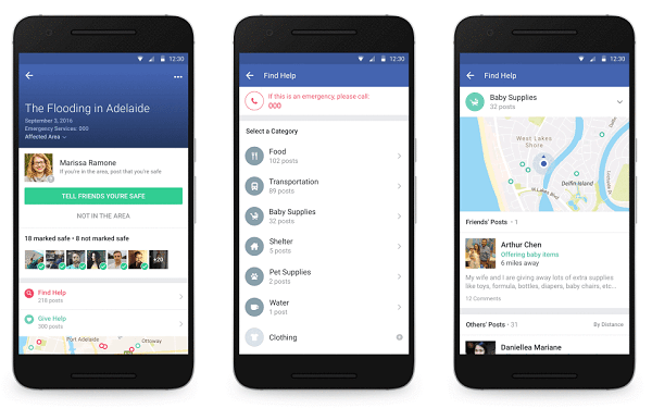 Facebook Ayuda de la Comunidad, da o recibe ayuda en emergencias 2 facebook community help