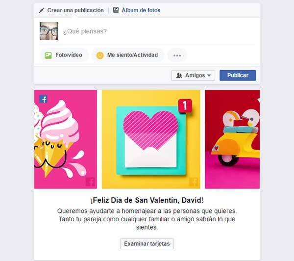 Cómo crear y compartir una tarjeta de San Valentín en Facebook 1 facebook tarjetas san valentín