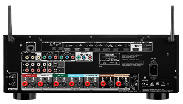 Denon AVR-X2300W, receptor AV en red con avanzado procesador de vídeo 3 denon avr-x2300w trasera