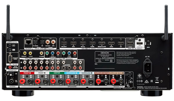 Denon AVR-X3300W, receptor AV en red con avanzado procesador DSP 3 denon avr-x3300w trasera