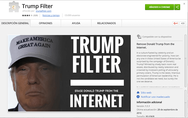 Borra a Donald Trump de tu vida con esta extensión de Chrome 1 trump filtro