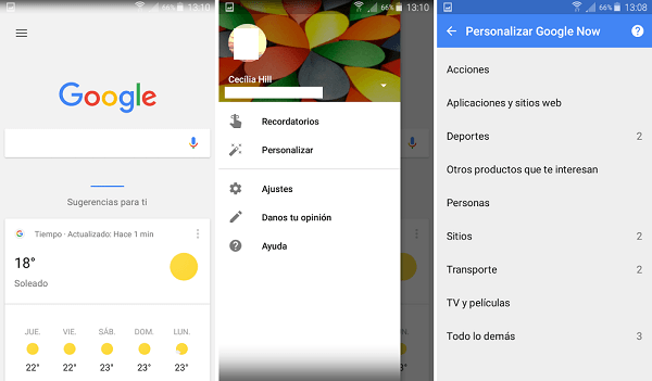 Google Now prepara tarjetas personalizadas