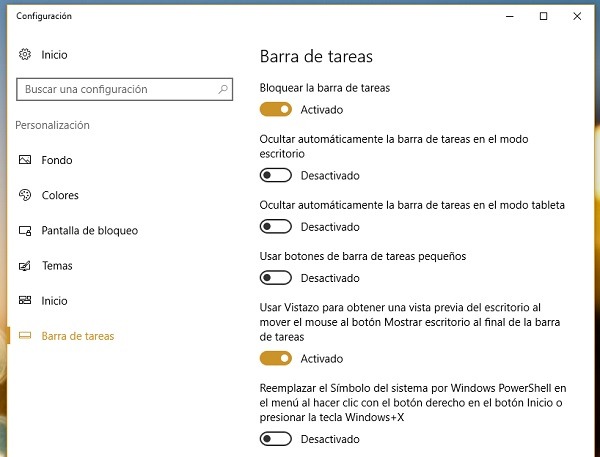 Guía para personalizar la barra de tareas en Windows 10 5 más opciones barra tareas