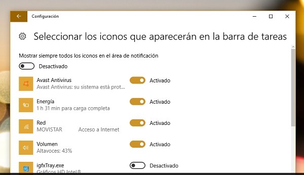 Guía para personalizar la barra de tareas en Windows 10 6 iconos barra tareas