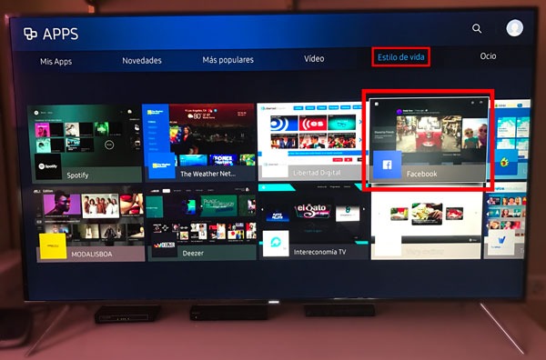 videos de facebook en televisor samsung app