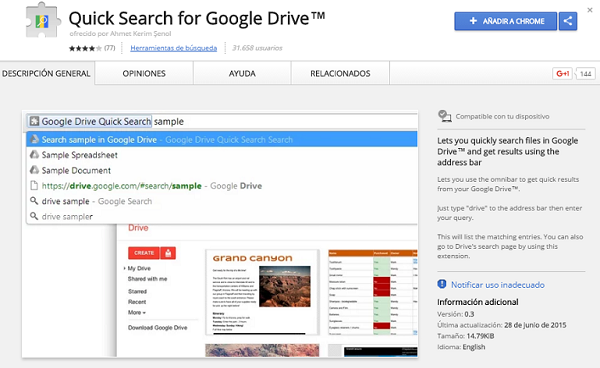 google drive búsquedas rápidas