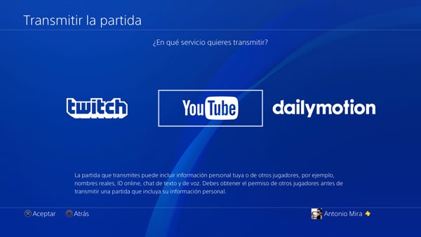 boton share ps4 transmitir partida