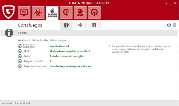 G Data Internet Security 2017, lo hemos probado 5 cortafuegos g data