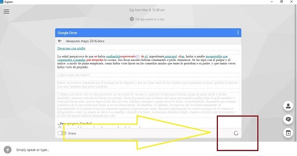 Comparte partes de documentos en un par de gestos con Gigjam 5 logo gigjam