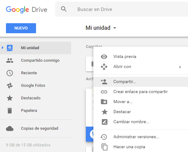 google drive compartir
