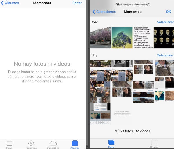 iPhone 7 recuerdos ios 10
