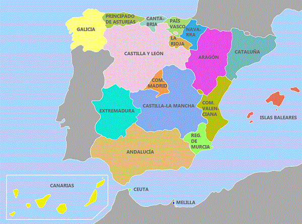 Resultado de imagen de mapas espaÃ±a