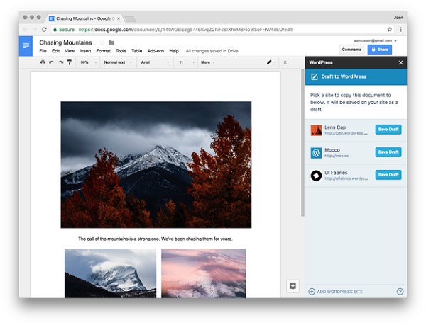 WordPress lanza una integración con Google Docs 2 google docs y wordpress
