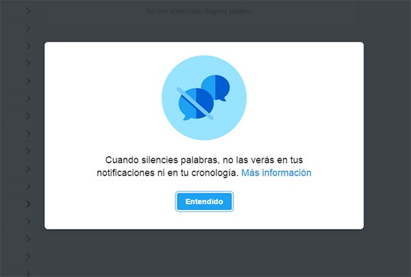 Cómo proteger tu cuenta de Twitter de insultos y trolls 3 Twitter filtro de palabras específcas