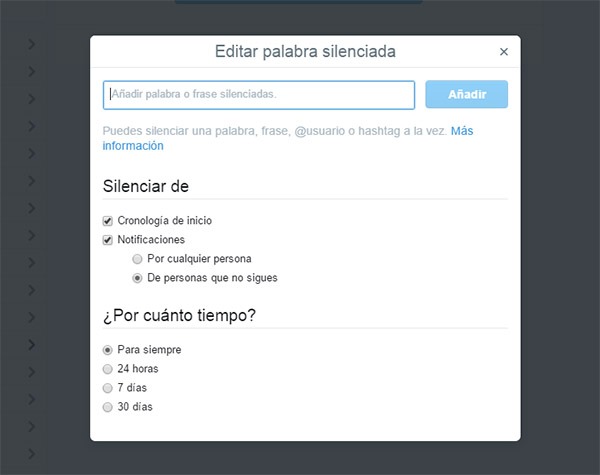 Cómo proteger tu cuenta de Twitter de insultos y trolls 4 Twitter filtro de palabras específicas
