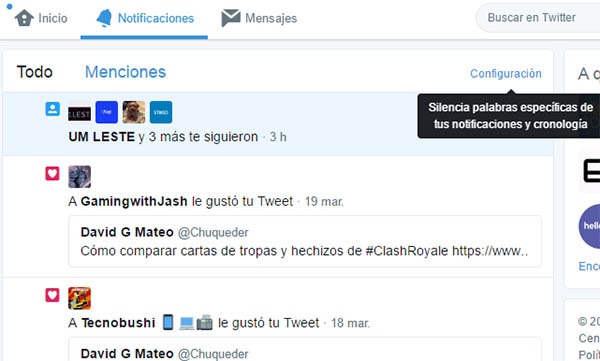Cómo proteger tu cuenta de Twitter de insultos y trolls 2 Twitter filtro palabras específicas