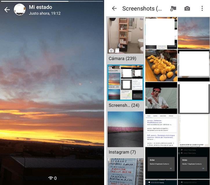 Cómo hacer una captura de pantalla de un estado de WhatsApp