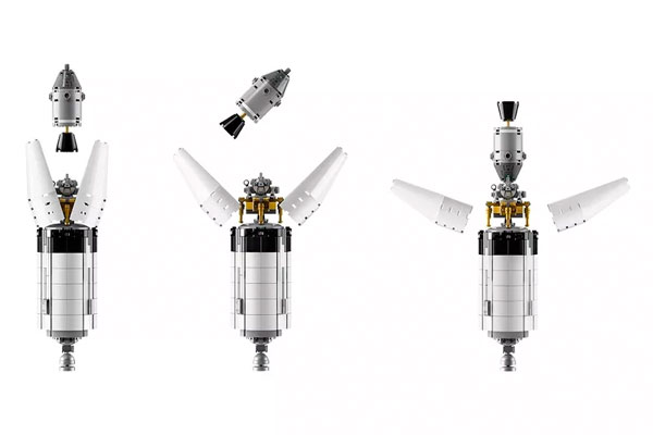 Lego crea un cohete Apollo de un metro de alto 4 Lego crea un cohete Apollo de un metro de alto 3