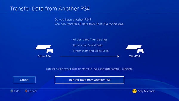 Cómo transferir todos los datos de una PS4 a otra 3 transferir datos ps4 detecta