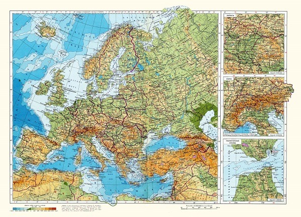 mapa fí­sico europa