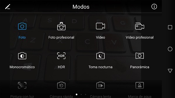 Modos de cámara del Honor 8 Pro