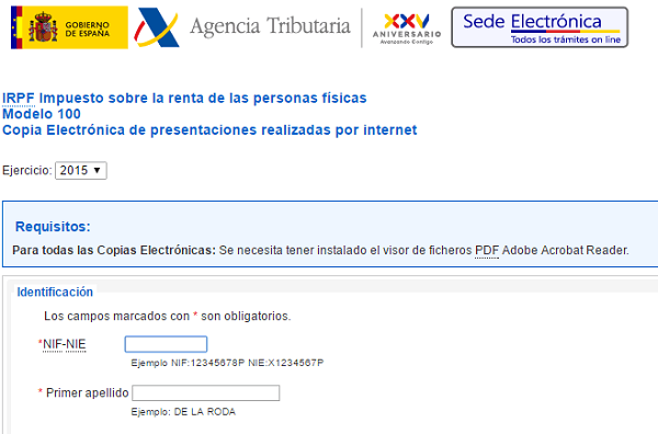 renta 2015 copia descargar