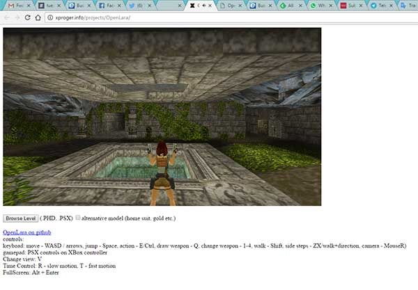 Tomb Raider 1 en Google Chrome