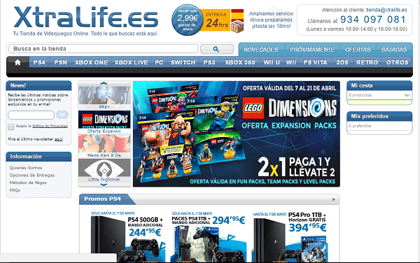 Xtralife.es vs Game.es, comparativa de precios y garantías 2 xtralife web