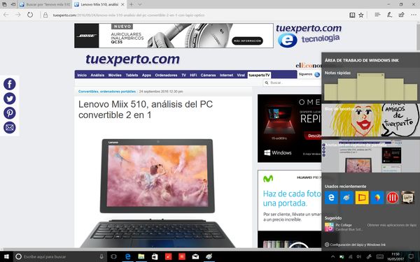 Lenovo Miix 510, lo hemos probado 24 menú stylus