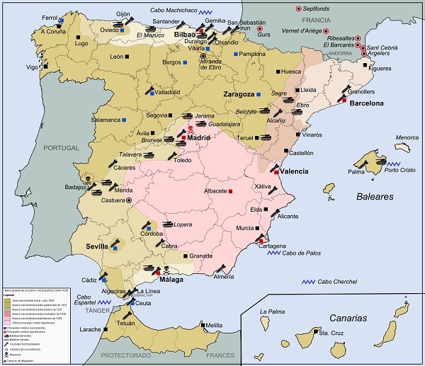 Mapas de la Guerra Civil española