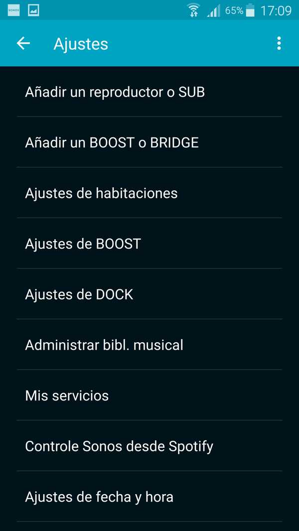 Sonos Playbase captura pantalla App