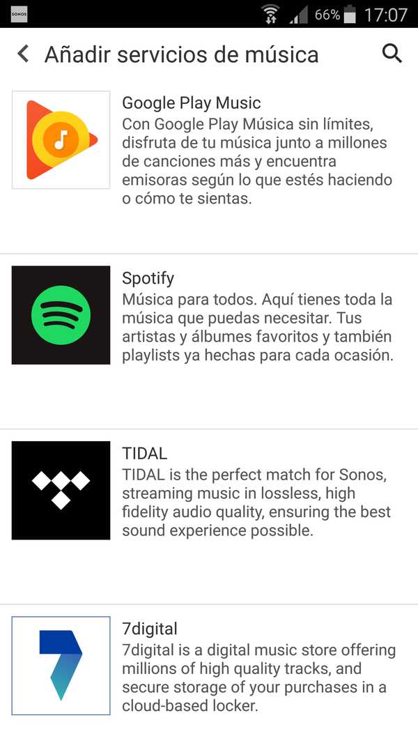 Sonos Playbase captura pantalla App