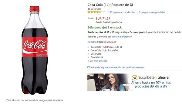 Coca cola 80 euros