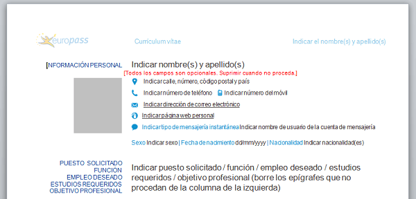 Más de 20 plantillas de curriculum en Word para descargar gratis 4 europass