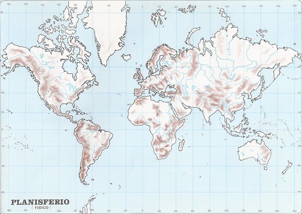 Mapas del mundo fí­sicos y mudos