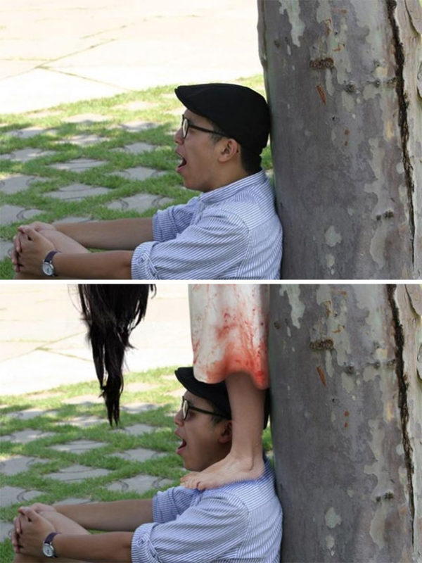 Las fotos retocadas con Photoshop más delirantes de Internet 7 foto zombie asiatico