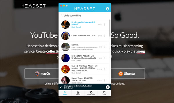 Headset, una aplicación que convierte YouTube en Spotify