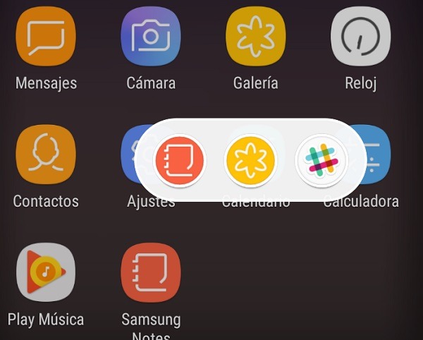 Iconos flotantes en el Samsung Galaxy S8