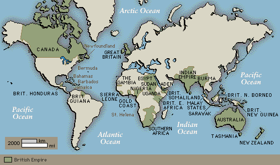 Mapa del Imperio británico