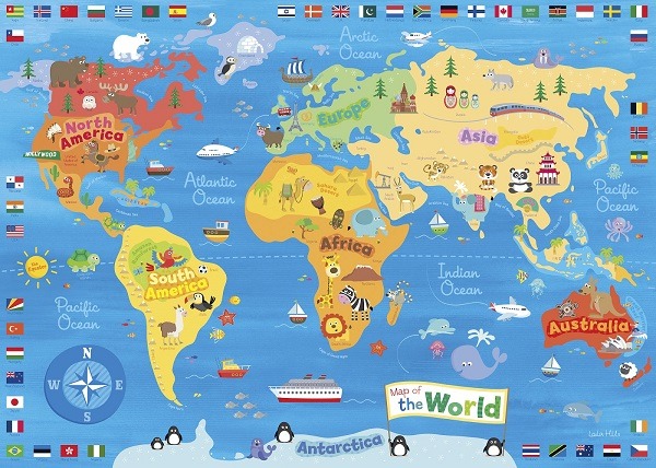 mapas del mundo niños