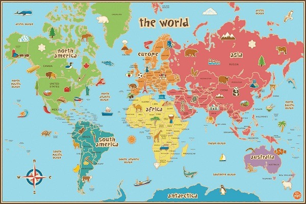 mapas del mundo póster