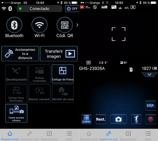 prueba Panasonic Lumix GH5 control remoto app