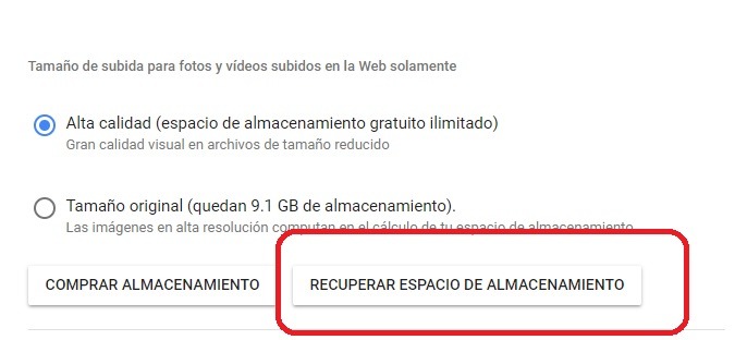 Cómo liberar espacio en Gmail, Google Drive y Google Fotos 4