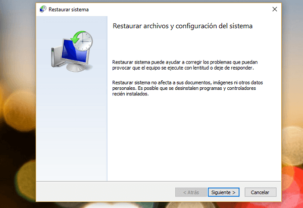 restaurar windows 10