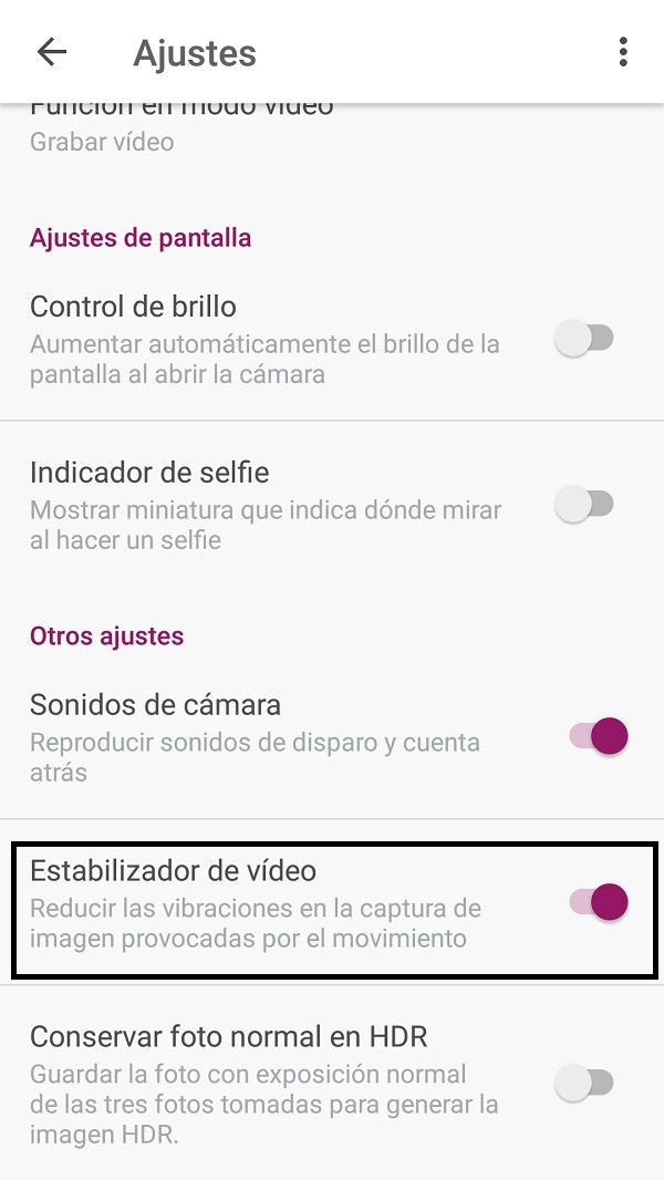 5 trucos para sacar el máximo partido a la cámara del Aquaris X Pro 5 Estabilizador de vídeo en el BQ Aquaris X Pro