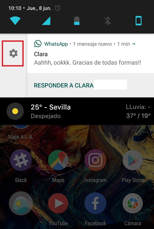 Ajusta el tipo de notificación desde la cortina de notificaciones