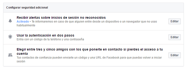 Estas son las novedades en seguridad de Facebook 3 configuración facebook