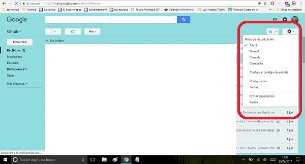 configuración gmail